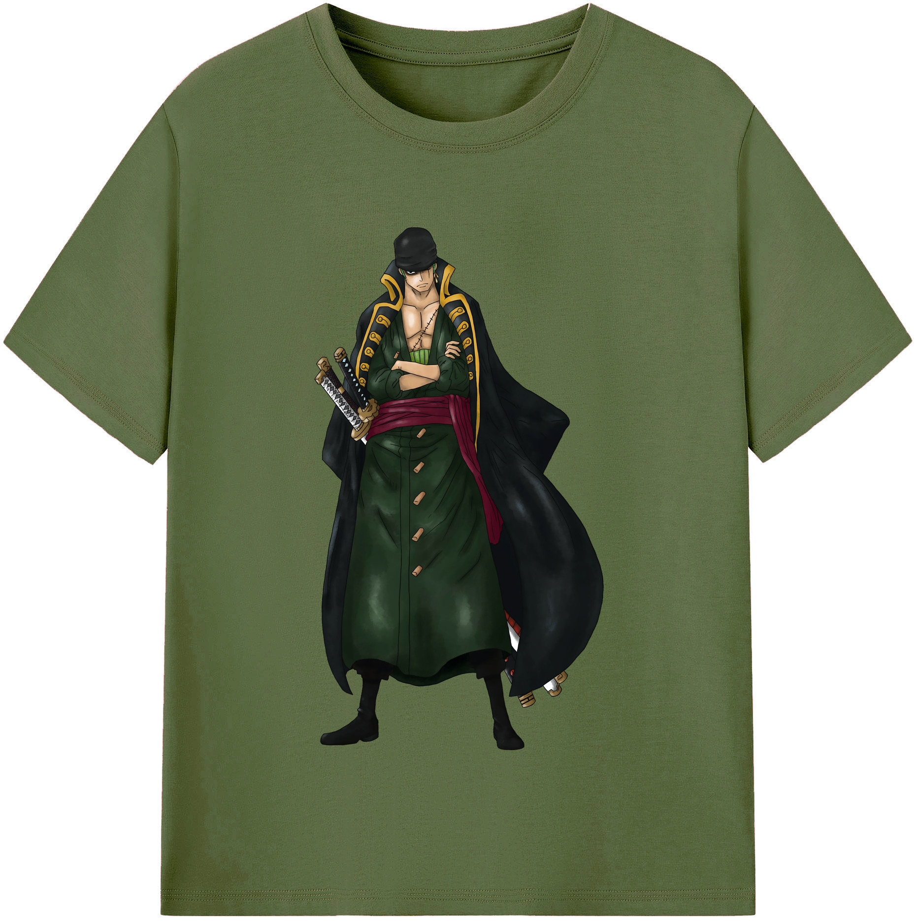 ワンピース ロロノア・ゾロ ONE PIECE Roronoa Zoro 綿100％半袖Tシャツ（フロントプリント）